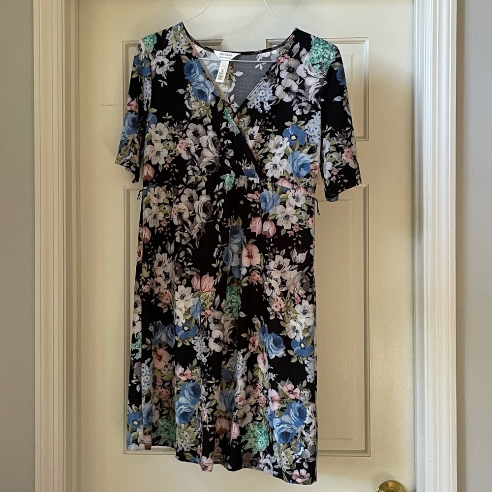 Size Medium Ma Cherie Floral Maternity Dress, Perfect colors for gender reveal